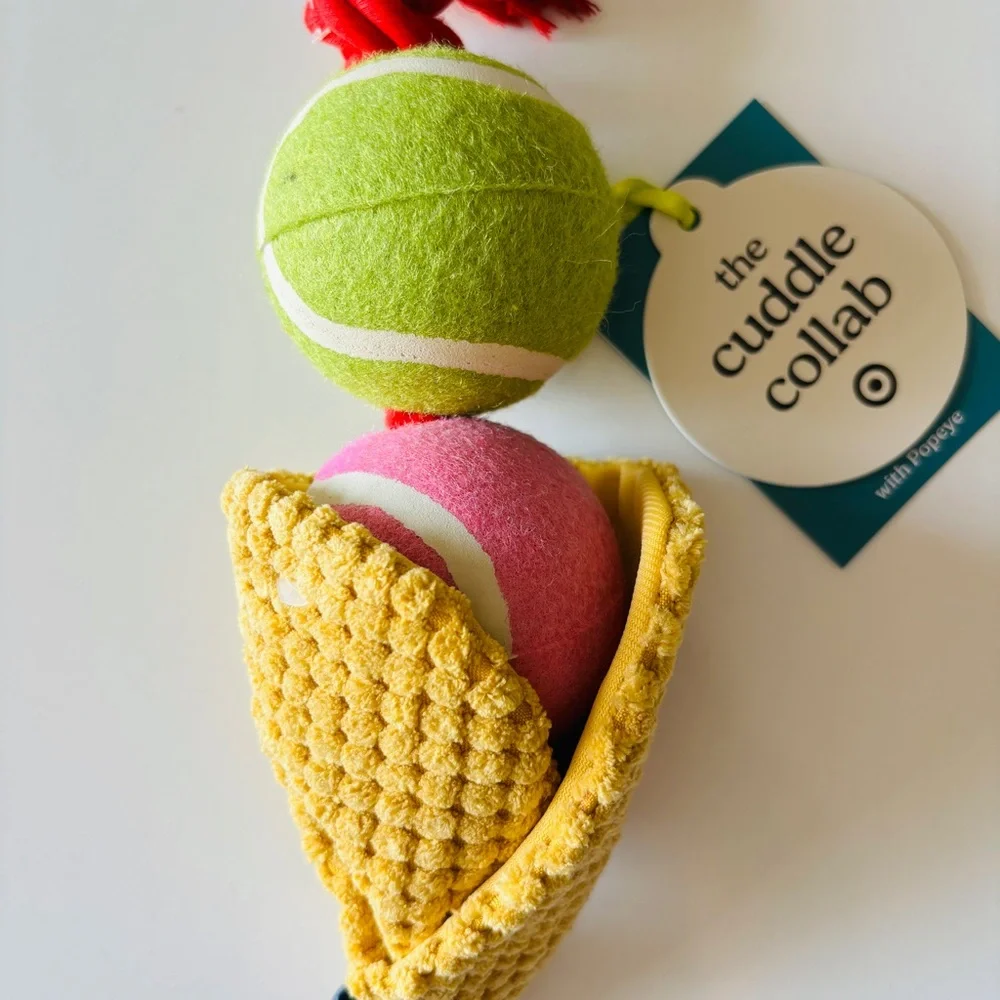 The Cuddle Collab Pup Cream Cone Dog Toy Set - Picture 2 of 3